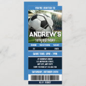 Persoonlijk voetbalticket voor jongens verjaardag kaart (Voorkant / Achterkant)