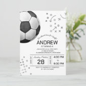 Persoonlijk voetbalverjaardagsfeestje kaart (Staand voorkant)