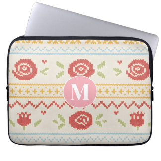 Persoonlijk Volk Nordisch Boho Bloempatroon Laptop Sleeve