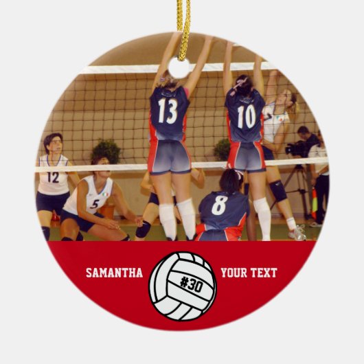 Persoonlijk Volleybal-fototeam # Keramisch Ornament (Voorkant)