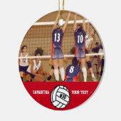 Persoonlijk Volleybal-fototeam # Keramisch Ornament (Links)