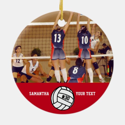 Persoonlijk Volleybal-fototeam # Keramisch Ornament (Achterkant)