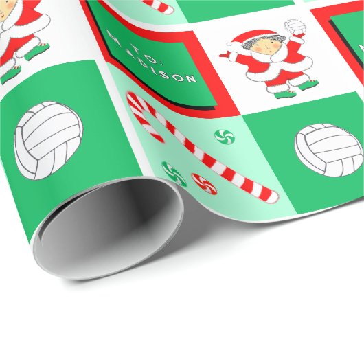 Persoonlijk Volleybal Kerst Inpakpapier (Rol Hoek)
