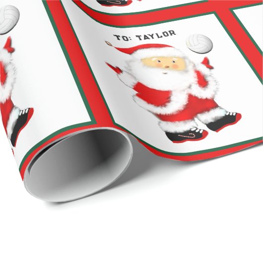 Persoonlijk Volleyball Kerstcadeau Cadeaupapier (Rol Hoek)