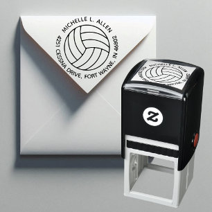 Persoonlijk Volleyball Rond Retouradres Zelfinktende Stempel