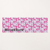 Persoonlijk Volleyball Speler Cadeau Roze Monogram Yogamat (Voorkant (horizontaal))