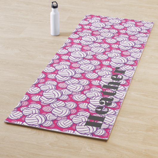 Persoonlijk Volleyball Speler Cadeau Roze Monogram Yogamat (In situ)