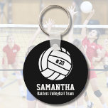 Persoonlijk Volleybalspelnummer, naam, team Sleutelhanger<br><div class="desc">Dit gepersonaliseerde Volleybalontwerp is voorzien van een zwart-wit volleybal met het nummer, de naam en de teamnaam van uw favoriete speler. Verander de achtergrondkleur om uw teamkleuren aan te passen - klik enkel op pas en dan de kleine oogdruppelaar aan. Dit is een geweldig geheugencadeau voor Volleybalspelers, touringcars en ventilatoren....</div>