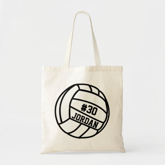 Persoonlijk Volleybalspelnummer, naam, team Tote Bag (Voorkant)