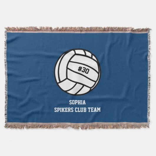 Persoonlijk Volleybalteam, naam en nummer van spel Deken (Voorkant)