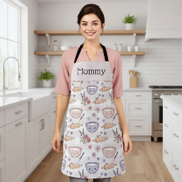 Persoonlijk volwassenen Kawaii-hart bakcrewcadeau Schort