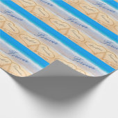 Persoonlijk voor altijd | Harten in zand-strand Cadeaupapier (Hoek)