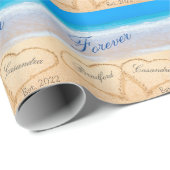 Persoonlijk voor altijd | Harten in zand-strand Cadeaupapier (Rol Hoek)