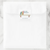 Persoonlijk voor de bibliotheek van naamlabel vierkante sticker (Tas)