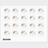 Persoonlijk voor de bibliotheek van naamlabel vierkante sticker (Vel)