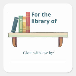 Persoonlijk voor de bibliotheek van naamlabel vierkante sticker