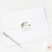 Persoonlijk voor de bibliotheek van naamlabel vierkante sticker (Envelop)