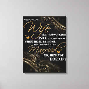 Persoonlijk voor de vrouw van mijn monteur, getrou canvas afdruk
