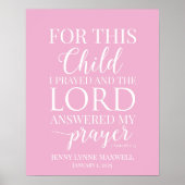 Persoonlijk Voor dit kind bad ik Poster (Voorkant)