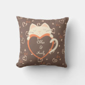 Persoonlijk voor koppels Cute Cat Valentijnsdag  Kussen (Voorkant)