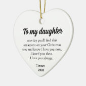 Persoonlijk Voor Mijn Dochter Kerst Hart Keramisch Ornament (Links)