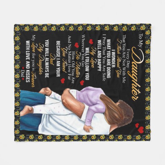 Persoonlijk voor mijn dochter, liefdesbrief van va fleece deken (Voorkant (Horizontaal))