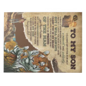 Persoonlijk voor mijn zoon tijger, liefdesbrief va notitieblok (Voorkant)