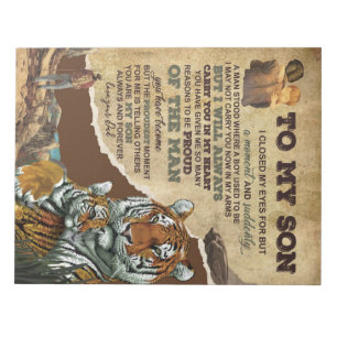 Persoonlijk voor mijn zoon tijger, liefdesbrief va notitieblok