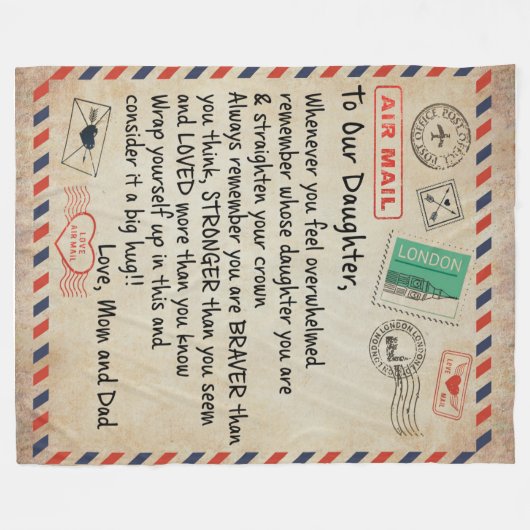 Persoonlijk voor onze zoontbrief van moeder en D Fleece Deken (Voorkant (Horizontaal))