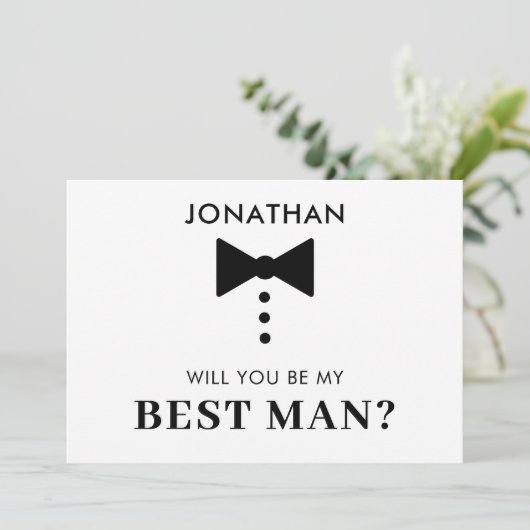 Persoonlijk Voorstel voor Getuige in Modern Tuxedo Kaart (Staand voorkant)