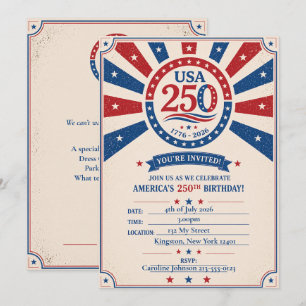 Persoonlijk vormgegeven Vintage America 250 Patrio Kaart