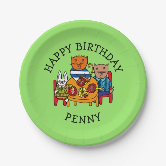 Persoonlijk vriendenfeest papieren bordje (Voorkant)