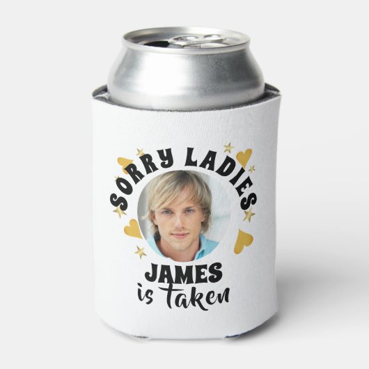 Persoonlijk vrijgezellenfeest bruidegom foto blikjeskoeler (Blikje Voorkant)