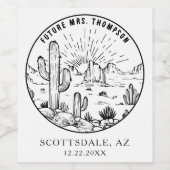 Persoonlijk Vrijgezellenfeest voor monogram woesti Wijn Etiket (Enkel label)