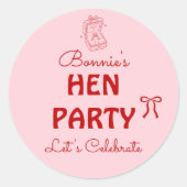 Persoonlijk vrijgezellenfeest weekend ronde sticker (Voorkant)