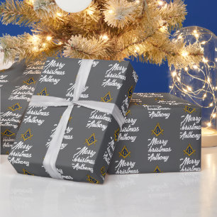 Persoonlijk Vrijmetselaars Kerstvierkant Cadeaupapier