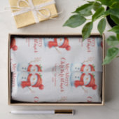Persoonlijk vrolijk kerstfeest sneeuwman aangepast tissuepapier (Geschenk)