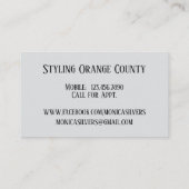 Persoonlijk Vrouw Stijllijst met Zebra Achtergrond Visitekaartje (Achterkant)