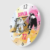 Persoonlijk vrouwelijke hockey Ink Schets Grote Klok (Hoek)