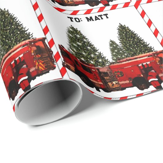 Persoonlijk vuurman kerstcadeau cadeaupapier (Rol Hoek)