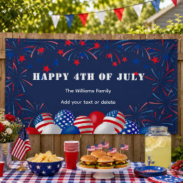 Persoonlijk vuurwerkfeest 4 juli spandoek