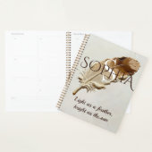 Persoonlijk Warme Bruine Veer Monogram Planner (Display)