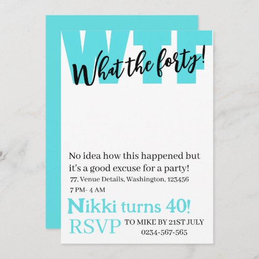 Persoonlijk Wat de 40e grappige verjaardag die ik  Kaart (Voorkant / Achterkant)