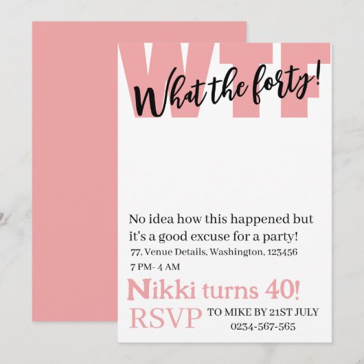 Persoonlijk wat de 40e grappige verjaardag in kaart (Voorkant / Achterkant)