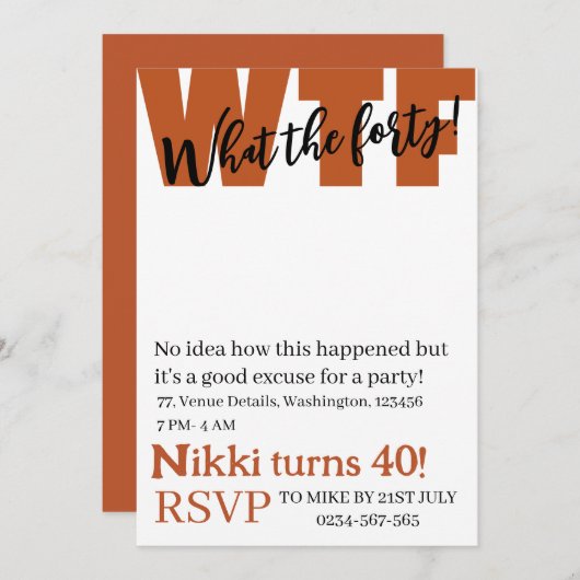 Persoonlijk wat de 40e grappige verjaardag in kaart (Voorkant / Achterkant)