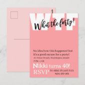 Persoonlijk wat de veertig grappige verjaardag van briefkaart (Voorkant / Achterkant)