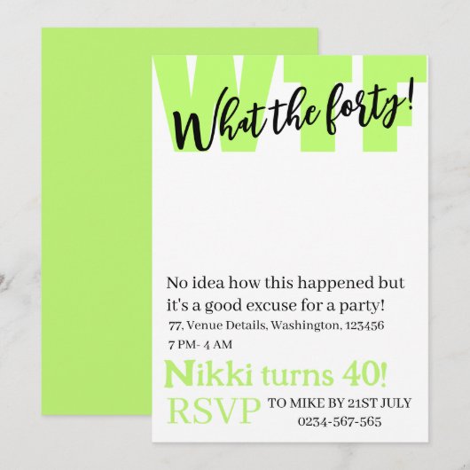 Persoonlijk wat de veertig grappige verjaardag van kaart (Voorkant / Achterkant)