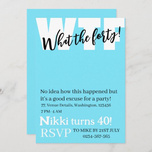 Persoonlijk wat de veertig grappige verjaardag van kaart (Voorkant / Achterkant)