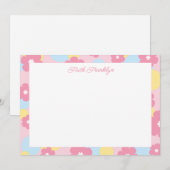 Persoonlijk Watercolor Bloemen Briefpapier Notitiekaartje (Voorkant / Achterkant)