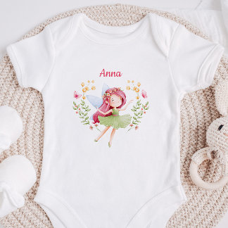 Persoonlijk watercolor feeën babymeisje rompertje  romper